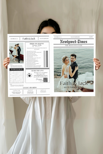 Wedding Newspaper Editable Template