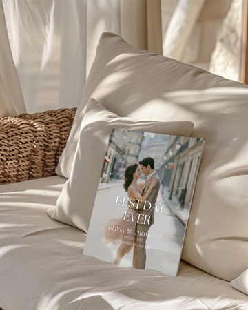 Wedding Day Program Magazine Canva Template — Modern & Editable Wedding Itinerary with Love Story, Bridal Party, Seating Chart & More